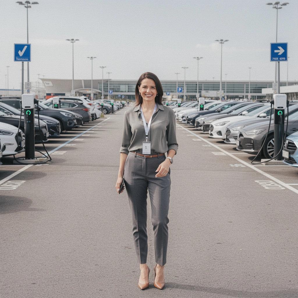 Freundliches Personal, das Reisenden bei der Nutzung von Ladestationen hilft.